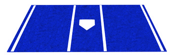 6x12 Blue Baseball Home Plate Mat
